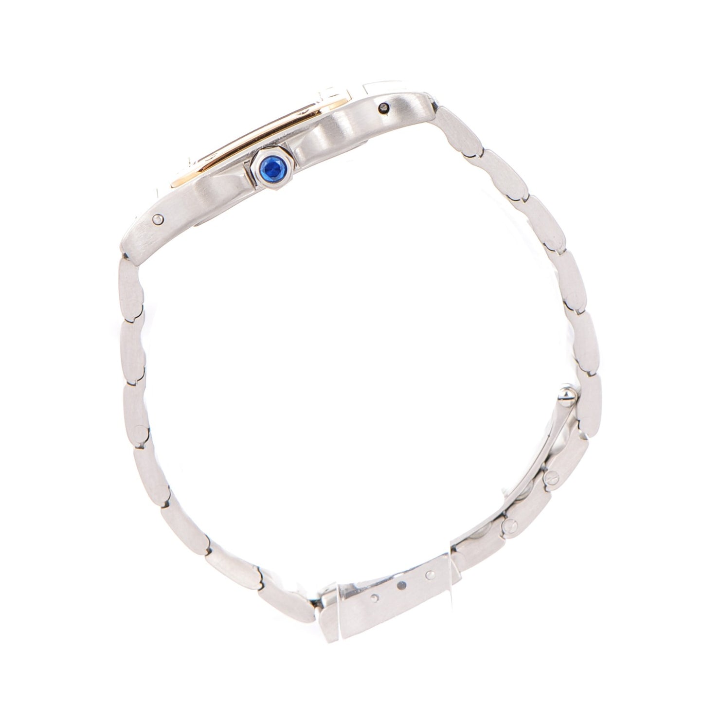 Stainless Steel 18K Yellow Gold 24mm Santos De Cartier Galbee Quartz Watch