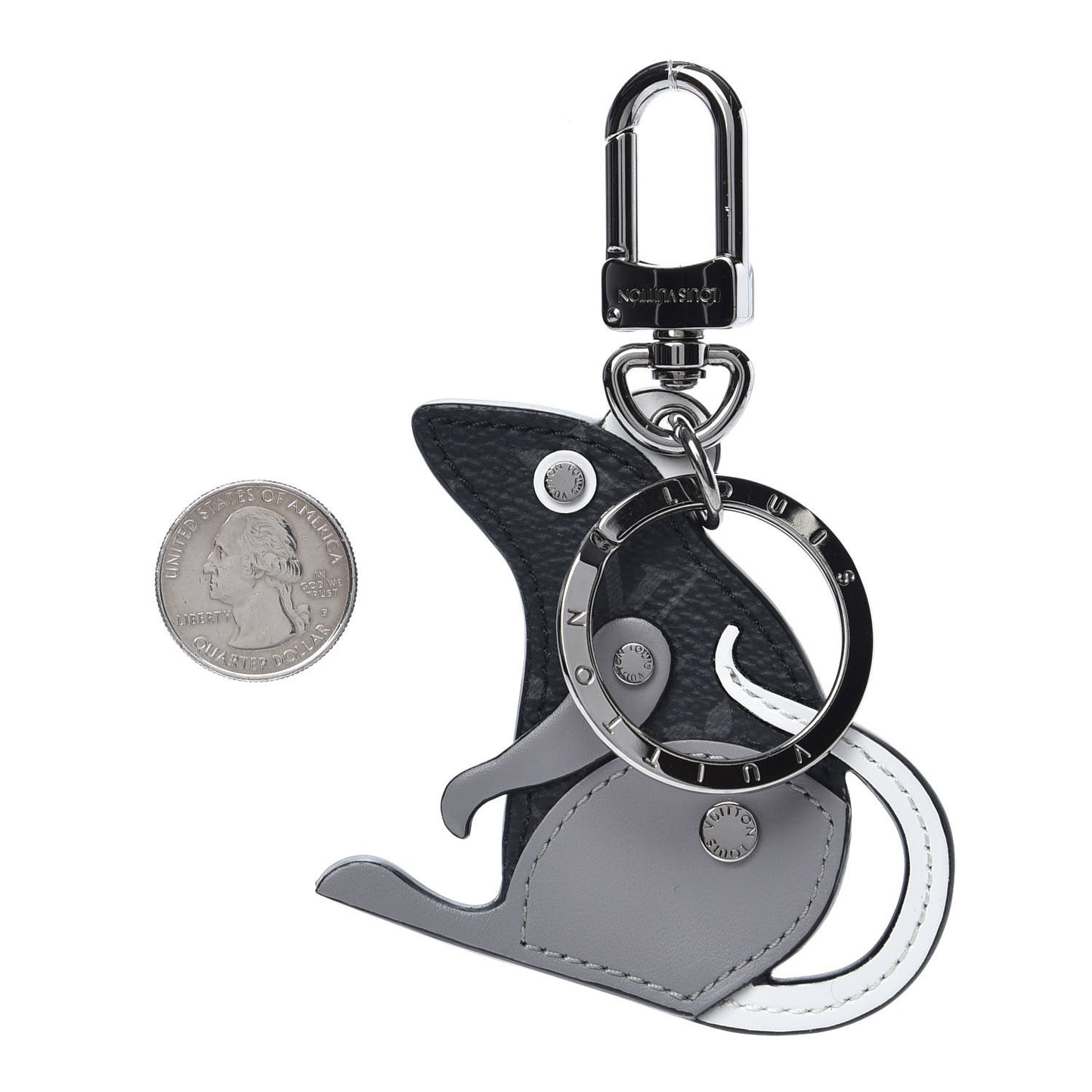Calfskin Monogram Eclipse Rat Bag Charm Key Holder