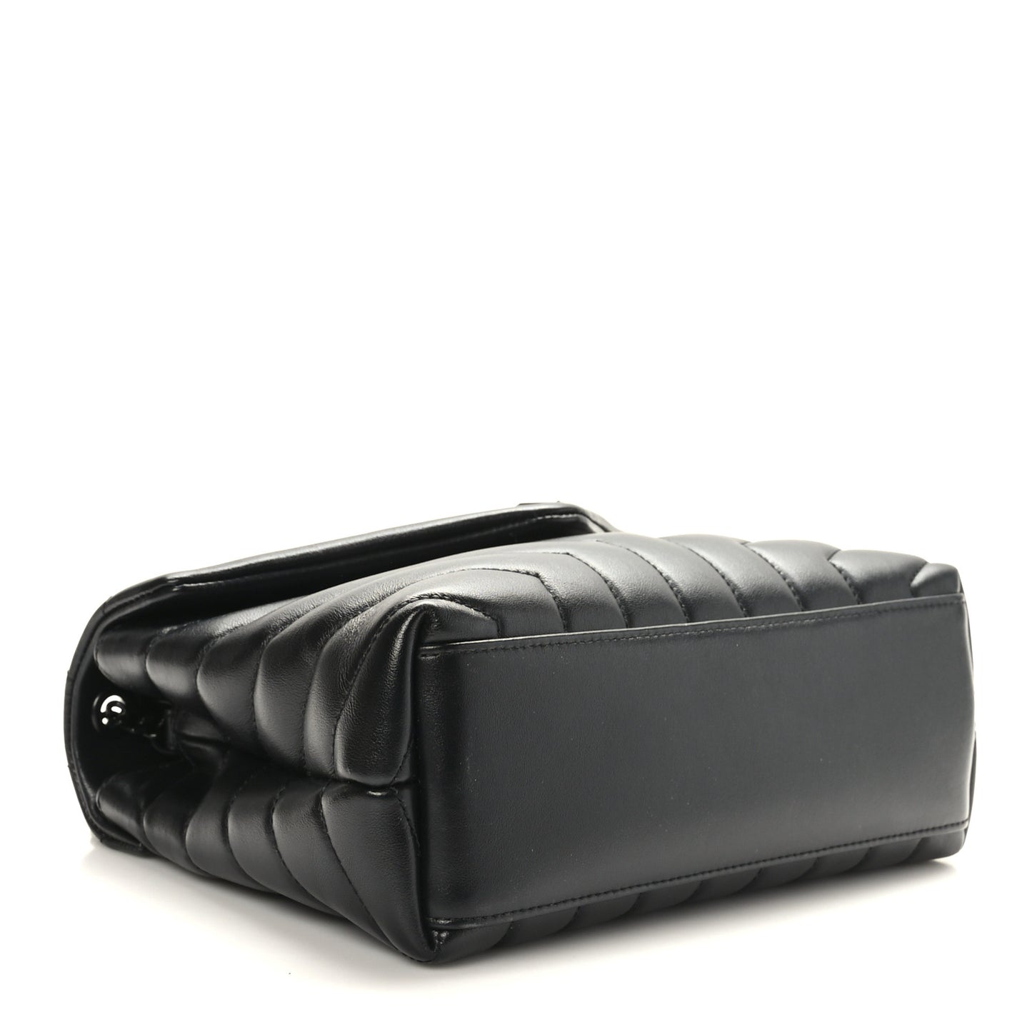 Calfskin Y Quilted Monogram Monochrome Small Loulou Chain Satchel Black