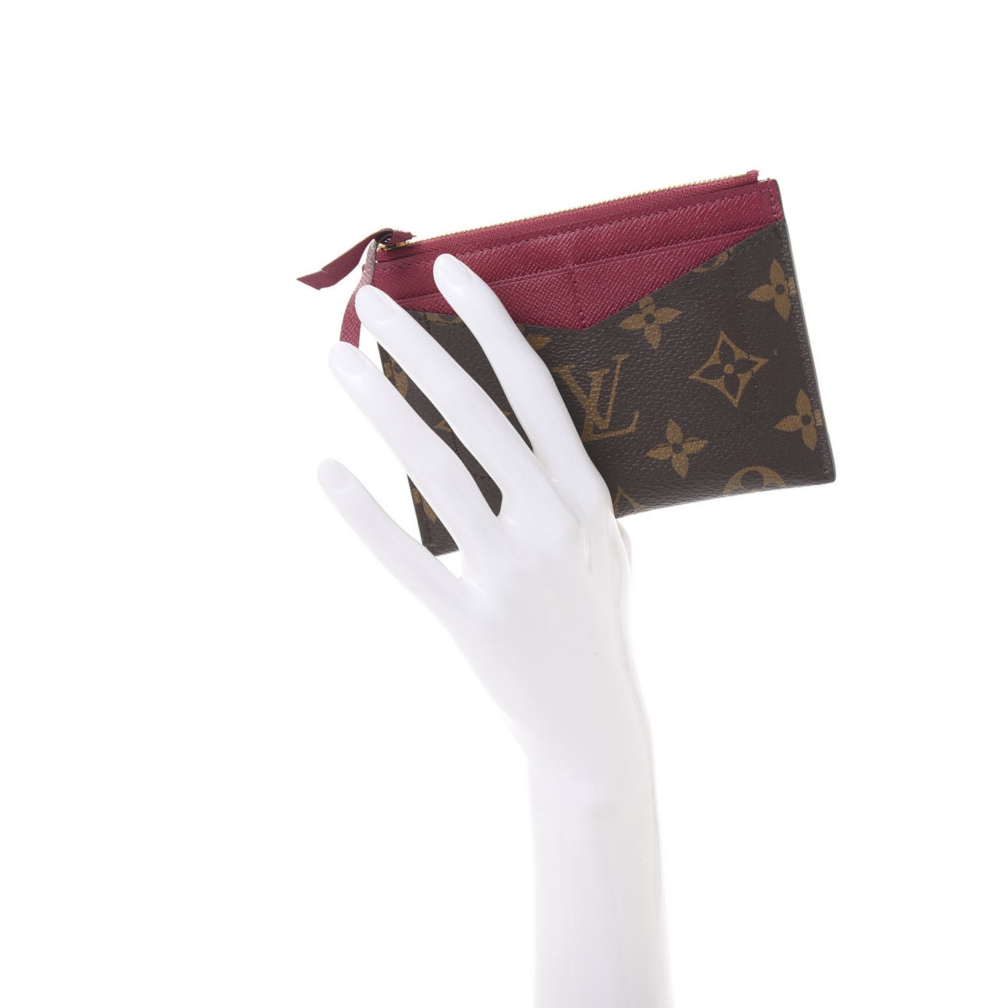 Monogram Zipped Card Holder Fuchsia