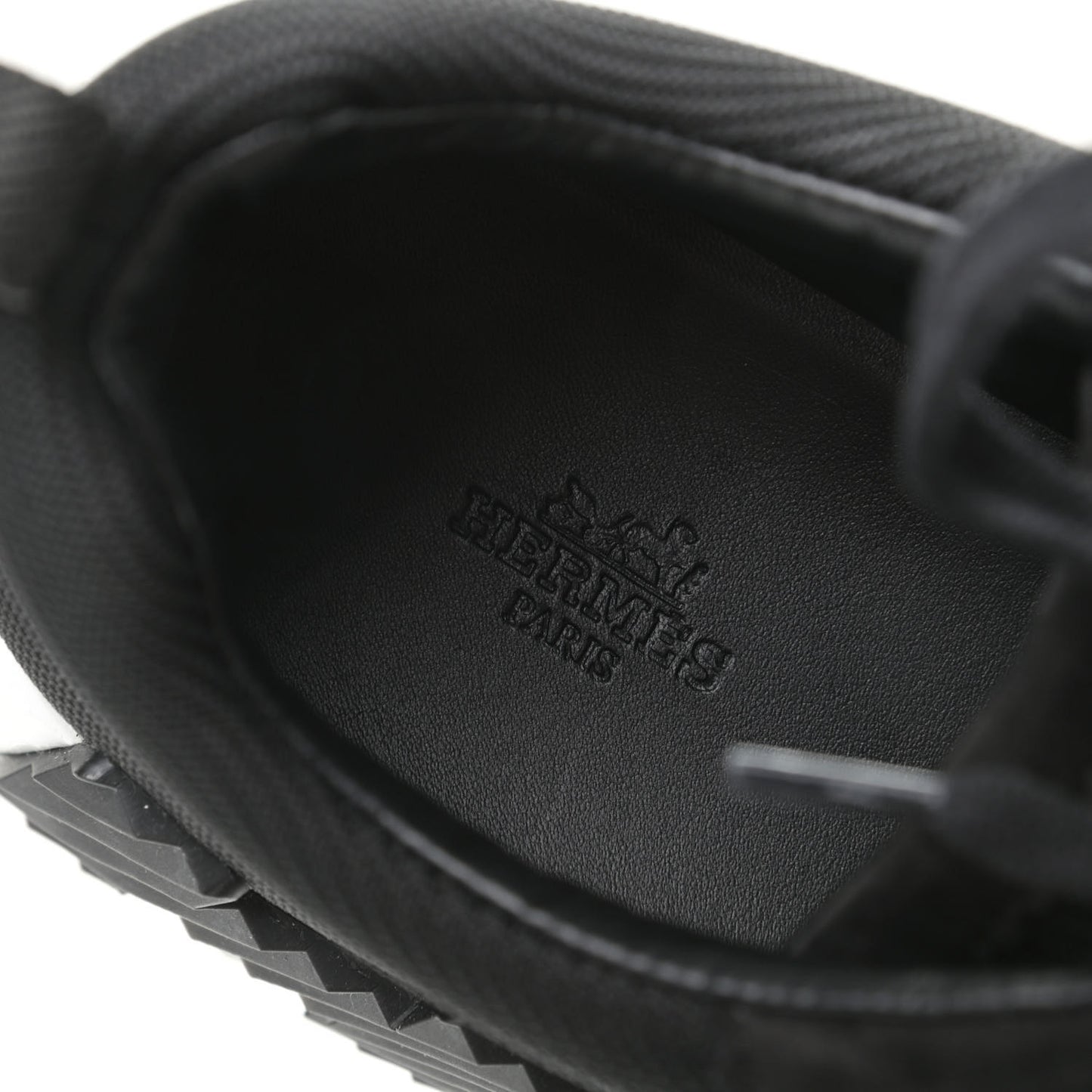 Technical Jersey Suede Goatskin Bouncing Sneakers 43 Black White