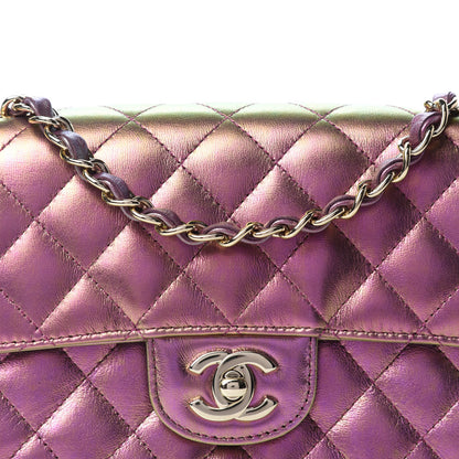 Chanel Iridescent Lambskin Quilted Mini Rectangular Flap Purple 10 of 11