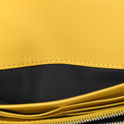 Fendi Vitello Cruise F is Fendi Bi-Color FF 1974 Embossed Continental Envelope Wallet Maya Black Sunflower 7 of 9