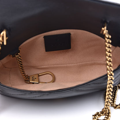 Gucci Calfskin Matelasse Super Mini GG Marmont Shoulder Bag Black 5 of 13