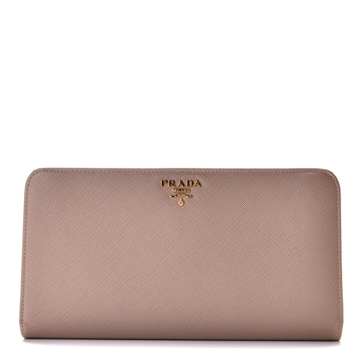 Prada Saffiano Metal Double Snap Travel Wallet Cammeo 1 of 11