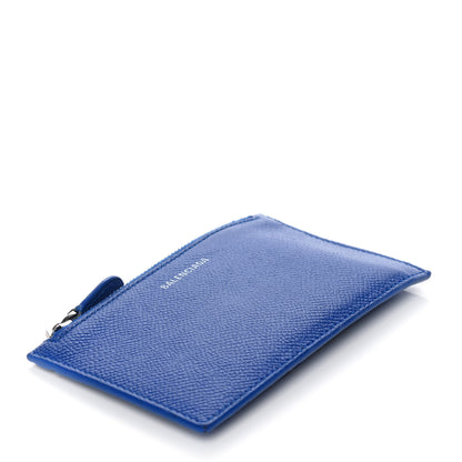 Balenciaga Grained Calfskin Cash Long Coin Card Holder Dark Blue 4 of 9