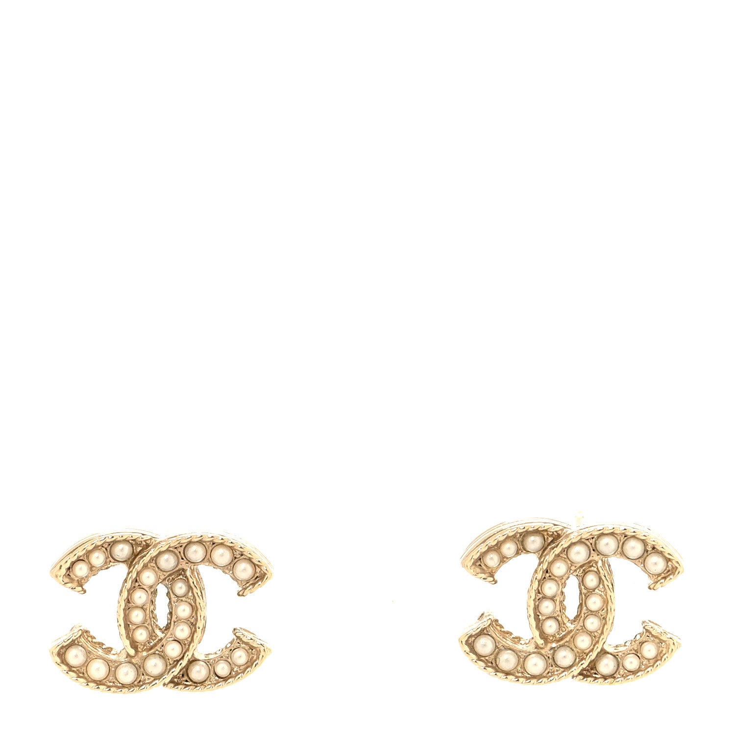 Chanel Pearl CC Earrings Gold 1 of 5