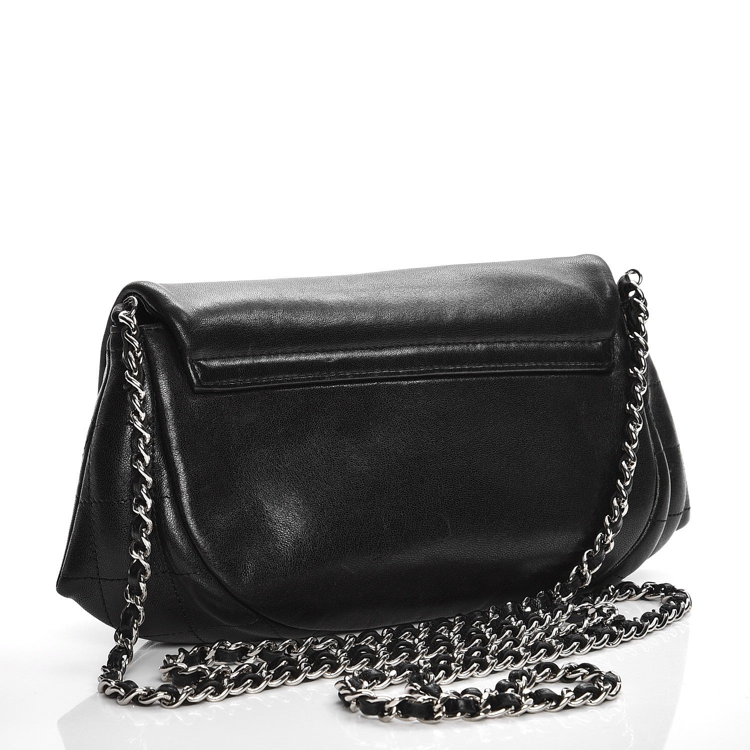 Chanel Lambskin Half Moon Wallet On Chain WOC Black 3 of 10