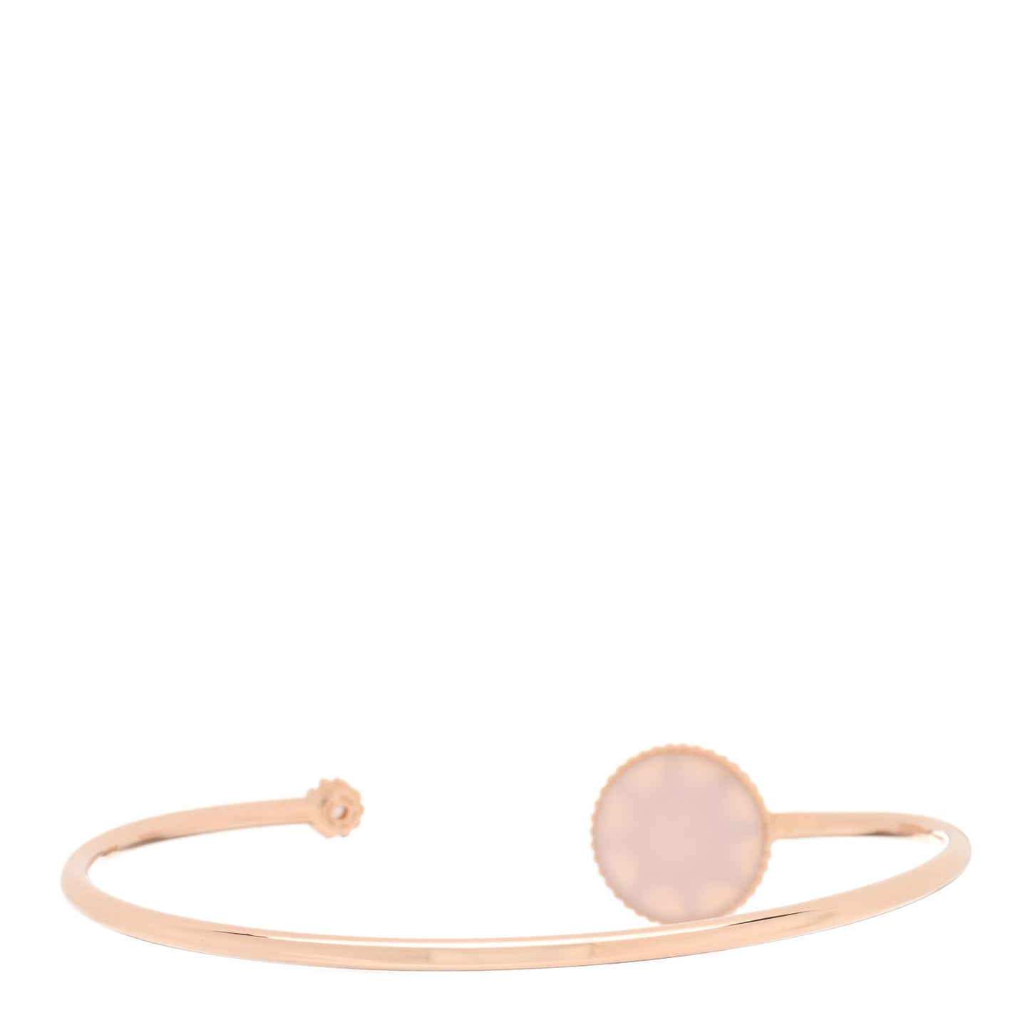 18K Rose Gold Diamond Pink Opal Rose Des Vents Cuff Bracelet