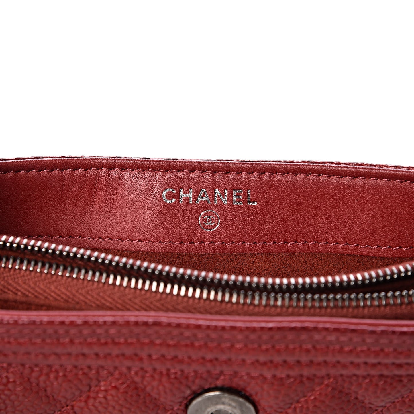 Caviar Quilted Mini Boy Phone Holder Clutch Dark Red