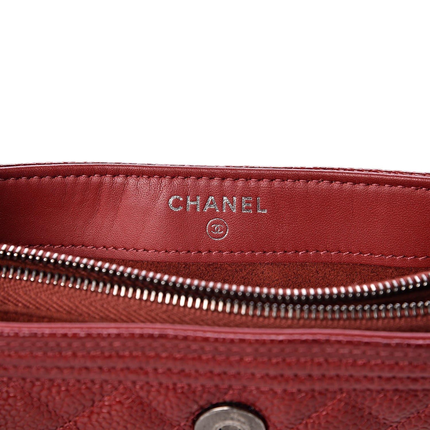 Chanel Caviar Quilted Mini Boy Phone Holder Clutch Dark Red 7 of 15