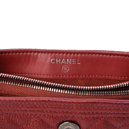 Chanel Caviar Quilted Mini Boy Phone Holder Clutch Dark Red 7 of 15