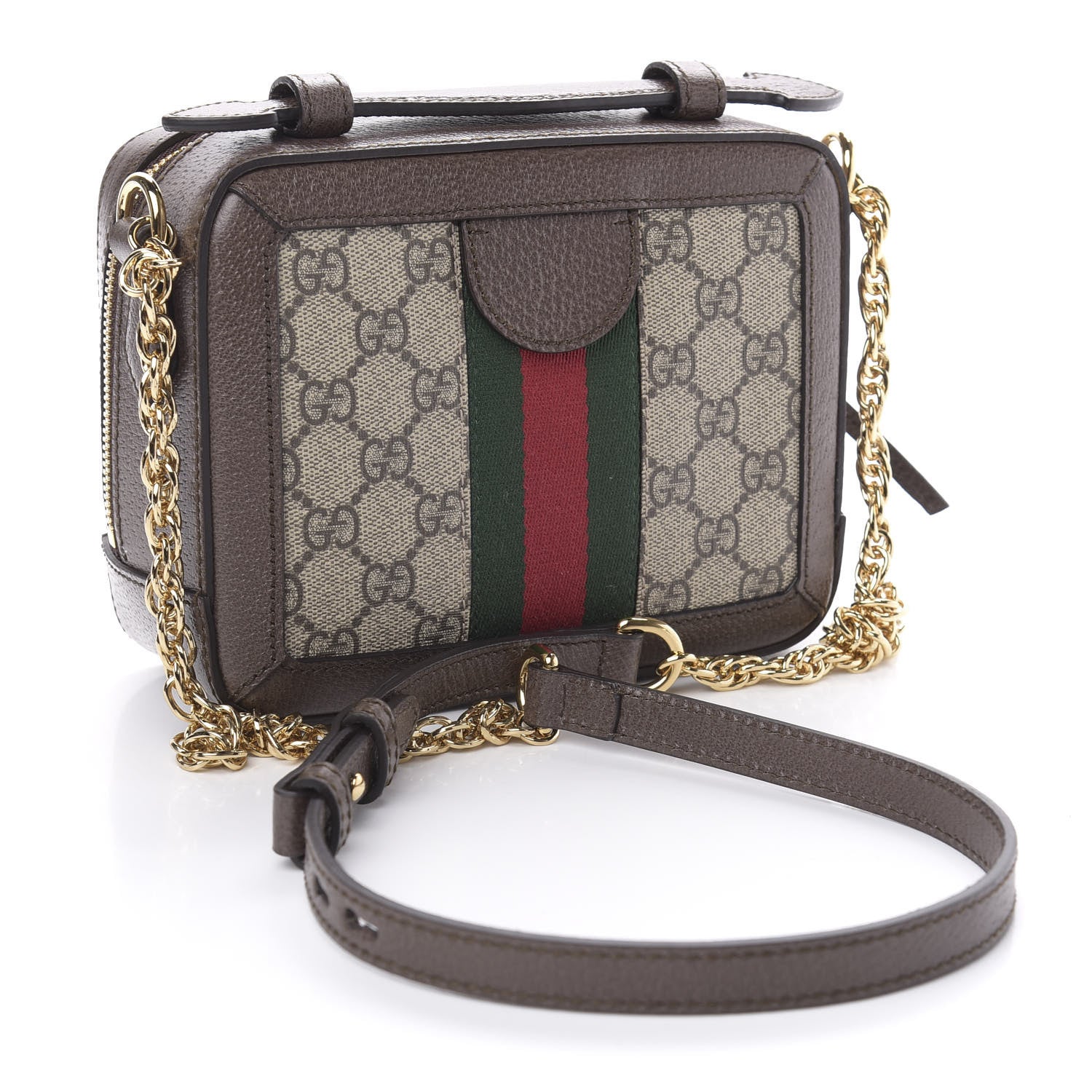 Gucci GG Supreme Monogram Mini Ophidia Top Handle Shoulder Bag Brown 3 of 10