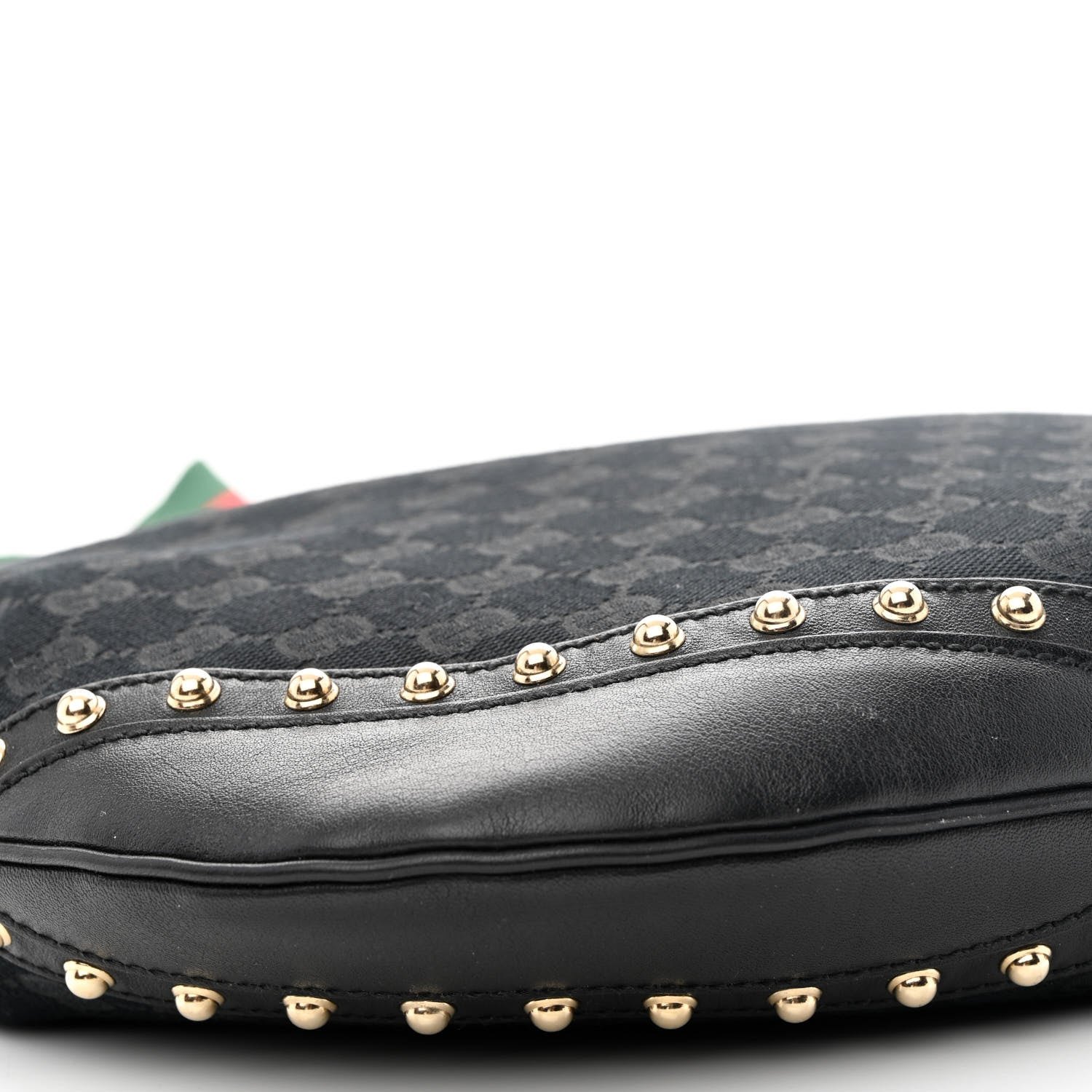 Gucci Monogram Pelham Studded Shoulder Bag Black 9 of 10