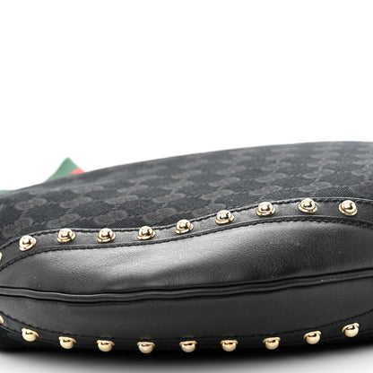 Gucci Monogram Pelham Studded Shoulder Bag Black 9 of 10