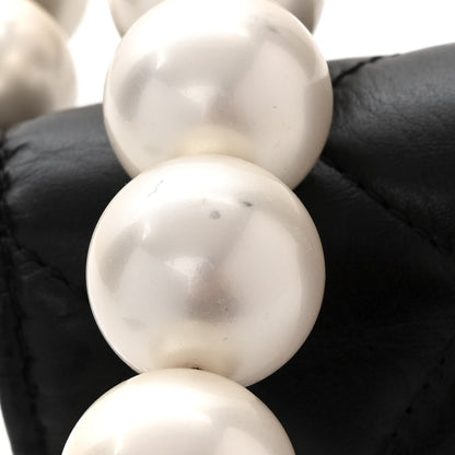 Chanel Calfskin Quilted Mini Maxi Pearls Wallet On Chain WOC Black 12 of 13