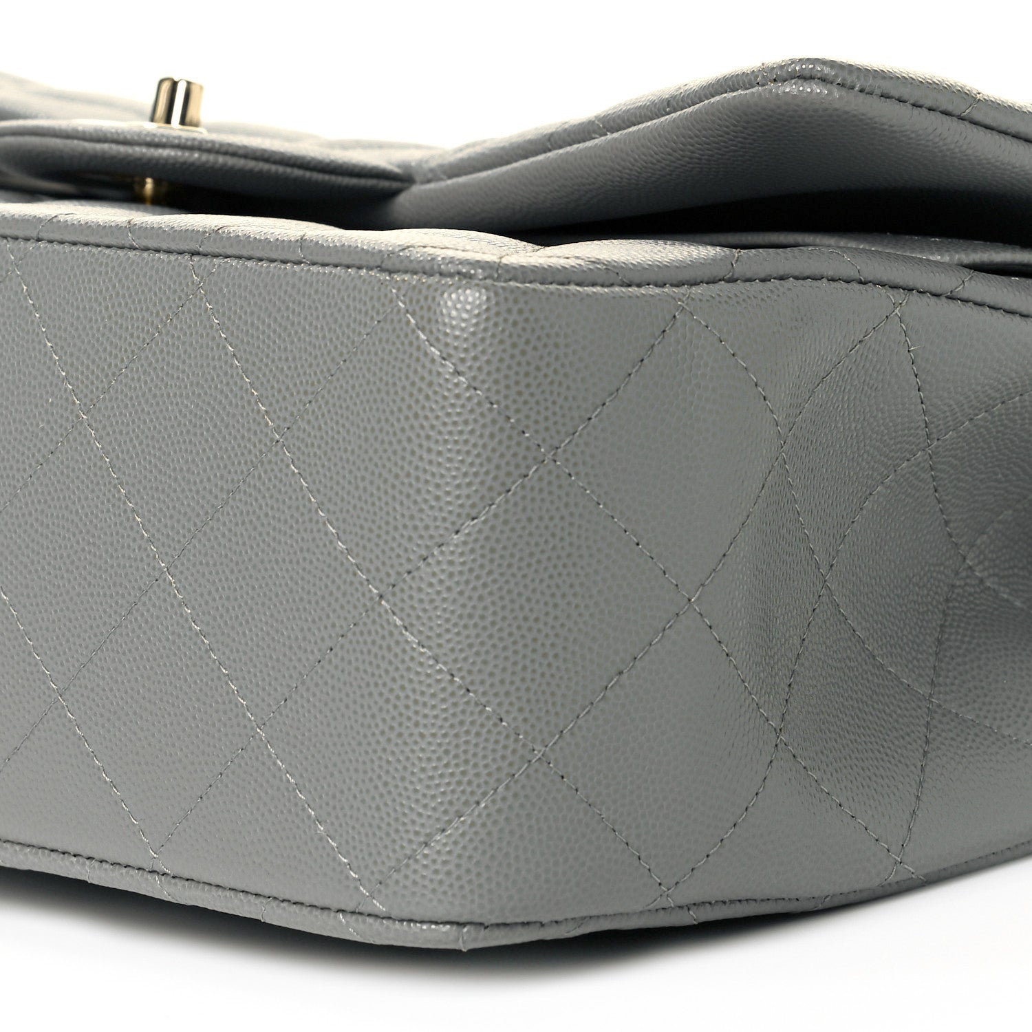 Chanel Caviar Quilted Jumbo Double Flap Grey 9 of 11