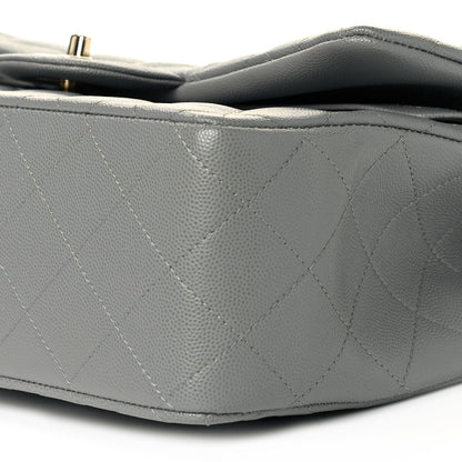 Chanel Caviar Quilted Jumbo Double Flap Grey 9 of 11