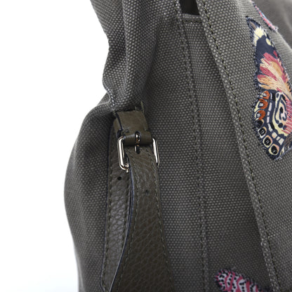 Valentino Garavani Canvas Butterfly Embroidered Rockstud Messenger Bag Military Green 20 of 25
