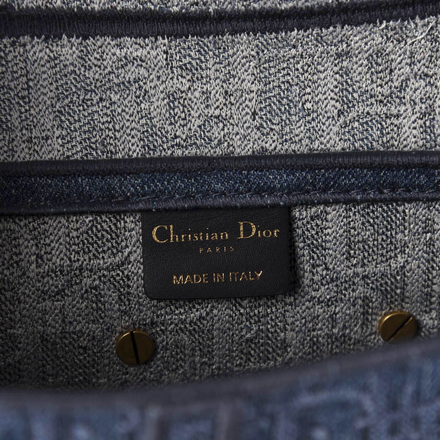 Christian Dior Oblique Embroidered Saddle Bag Denim Blue 8 of 12