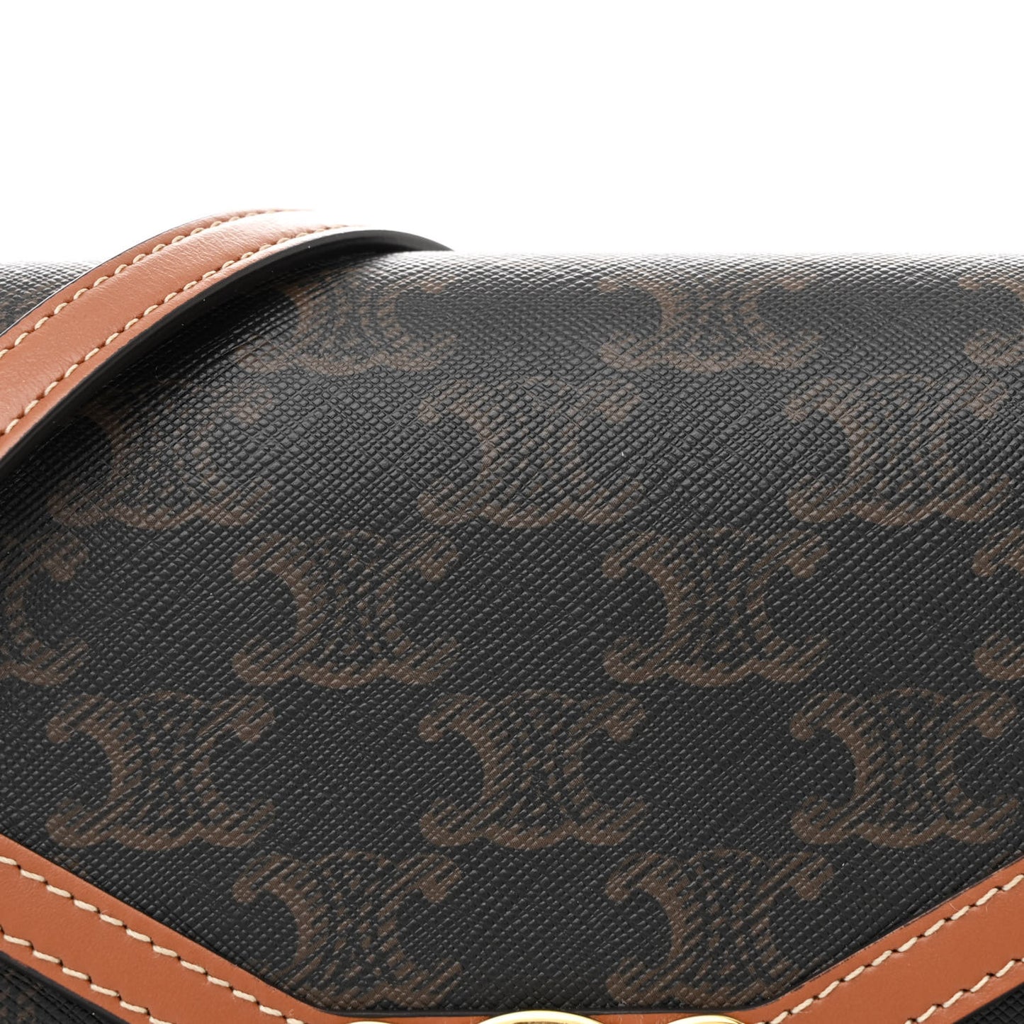 Triomphe Canvas Calfskin Enveloppe Bag Tan
