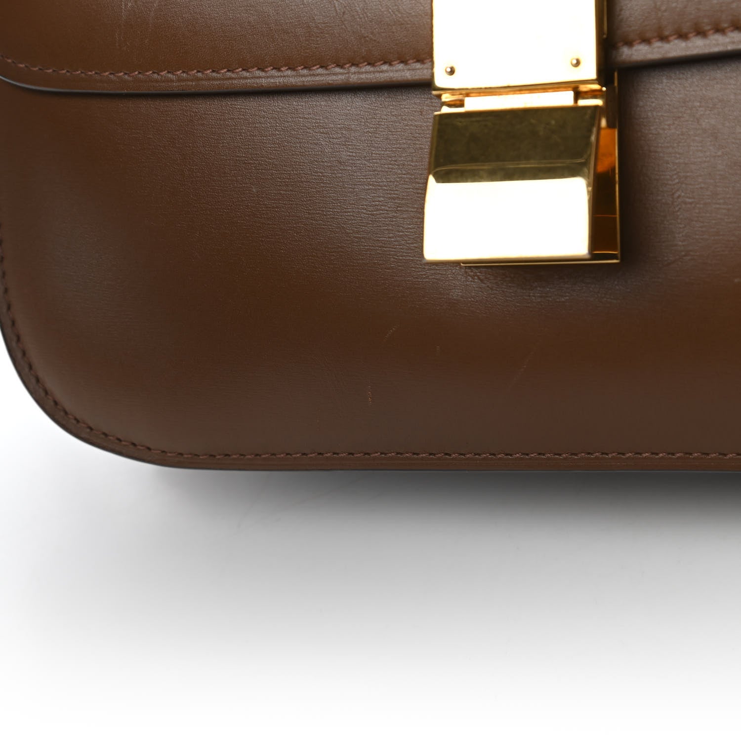 Celine Box Calfskin Medium Classic Box Flap Bag Camel 12 of 13