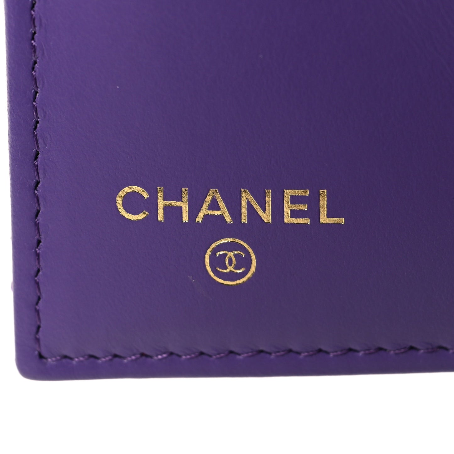 Caviar Quilted Medium Flap Wallet Purple