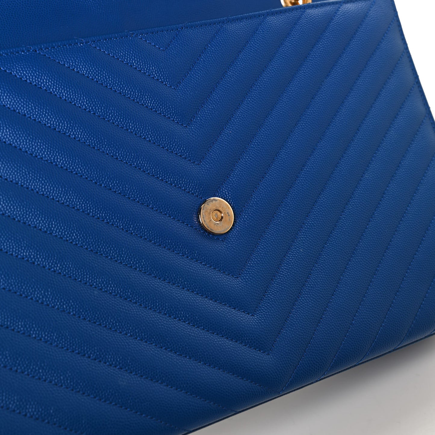 Grain De Poudre Matelasse Chevron Large Monogram Satchel Blue Majorelle