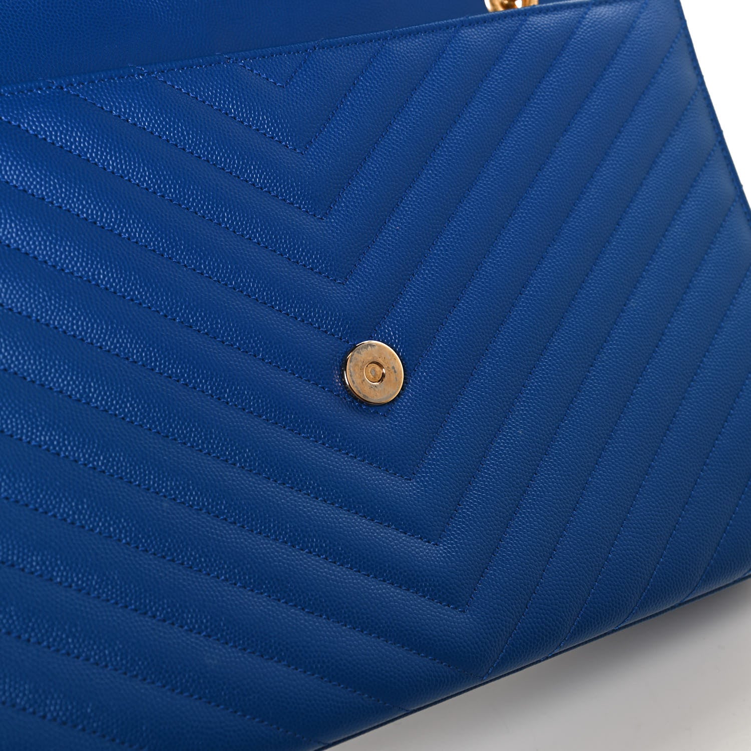 Saint Laurent Grain De Poudre Matelasse Chevron Large Monogram Satchel Blue Majorelle 14 of 16