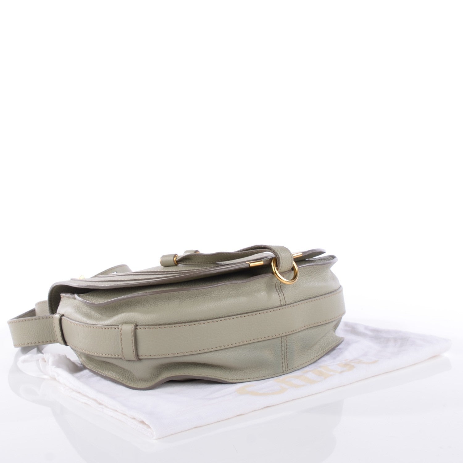 Chloe Grained Calfskin Medium Marcie Saddle Bag Baobab Green 4 of 7