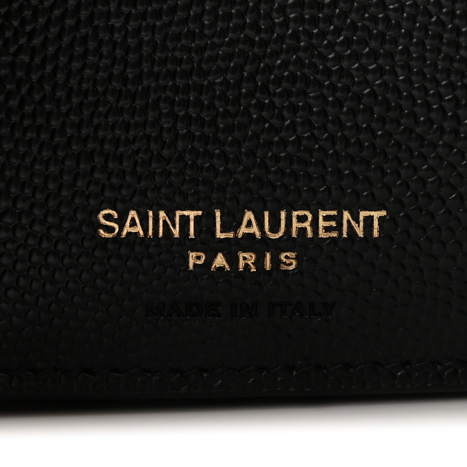 Saint Laurent Grain De Poudre Matelasse Chevron Monogram Compact Tri Fold Wallet Black 6 of 7