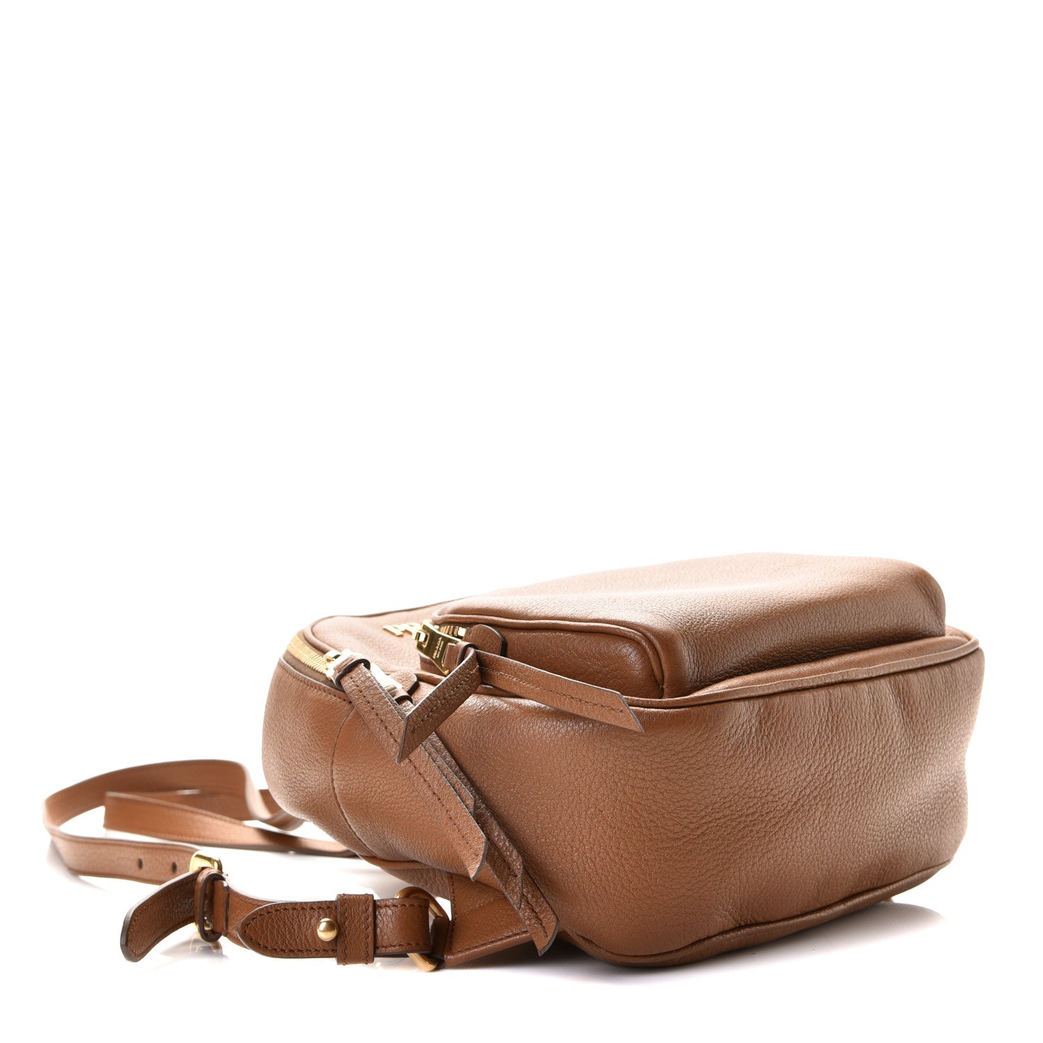 Prada Vitello Daino Zip Backpack Cuoio 2 of 6