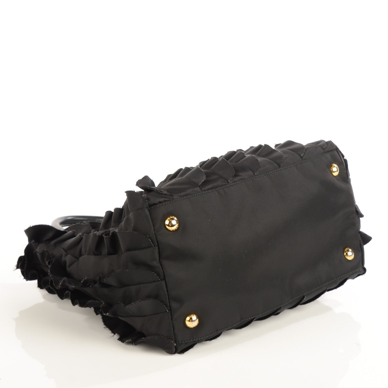 Prada Tessuto Nylon Ruffle Bag Nero Black 5 of 10