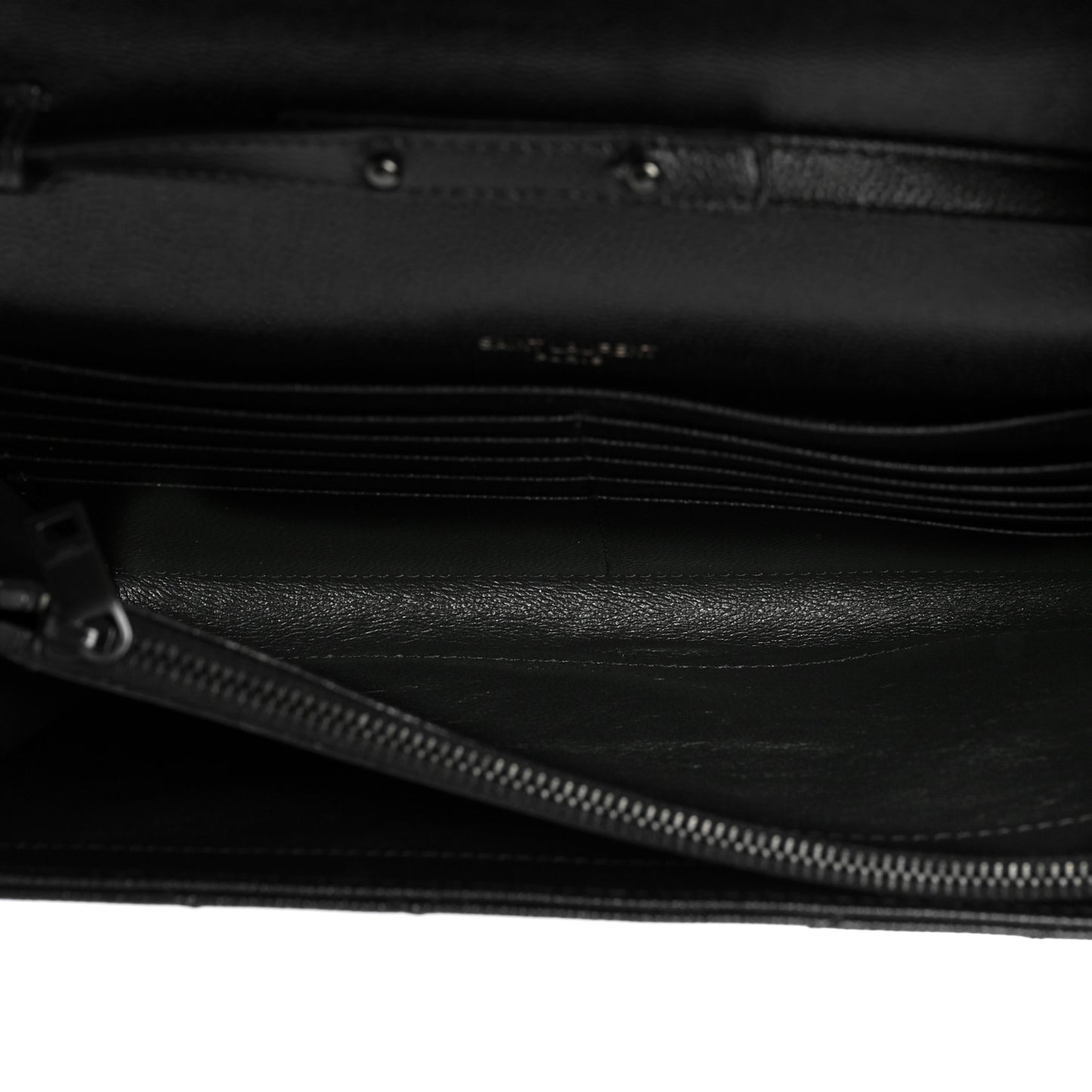 Grain De Poudre Matelasse Chevron Monogram Chain Wallet Black