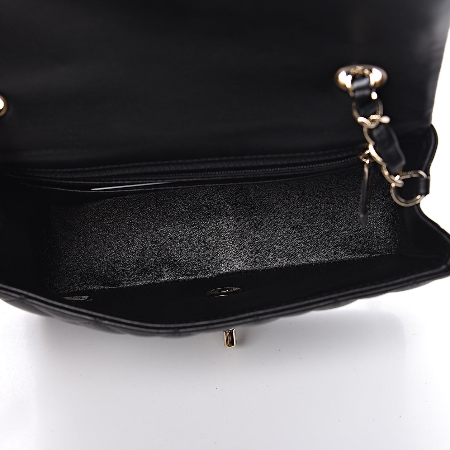 Lambskin Quilted Mini Rectangular Flap Black