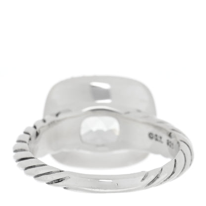 David Yurman Sterling Silver Diamond Prasiolite 10mm Noblesse Ring 53 6.5 3 of 4