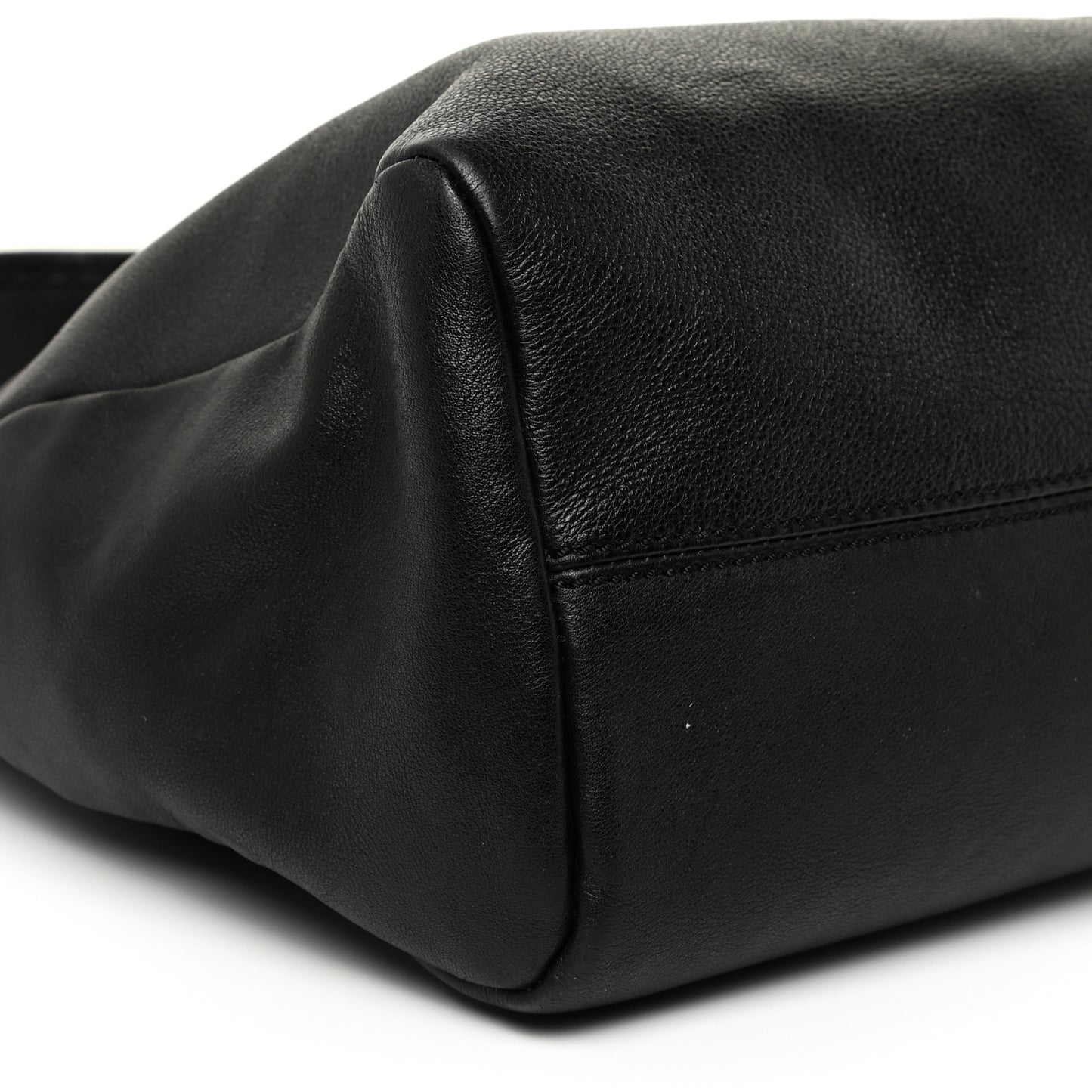 Calfskin Zipper Strap Hobo Black