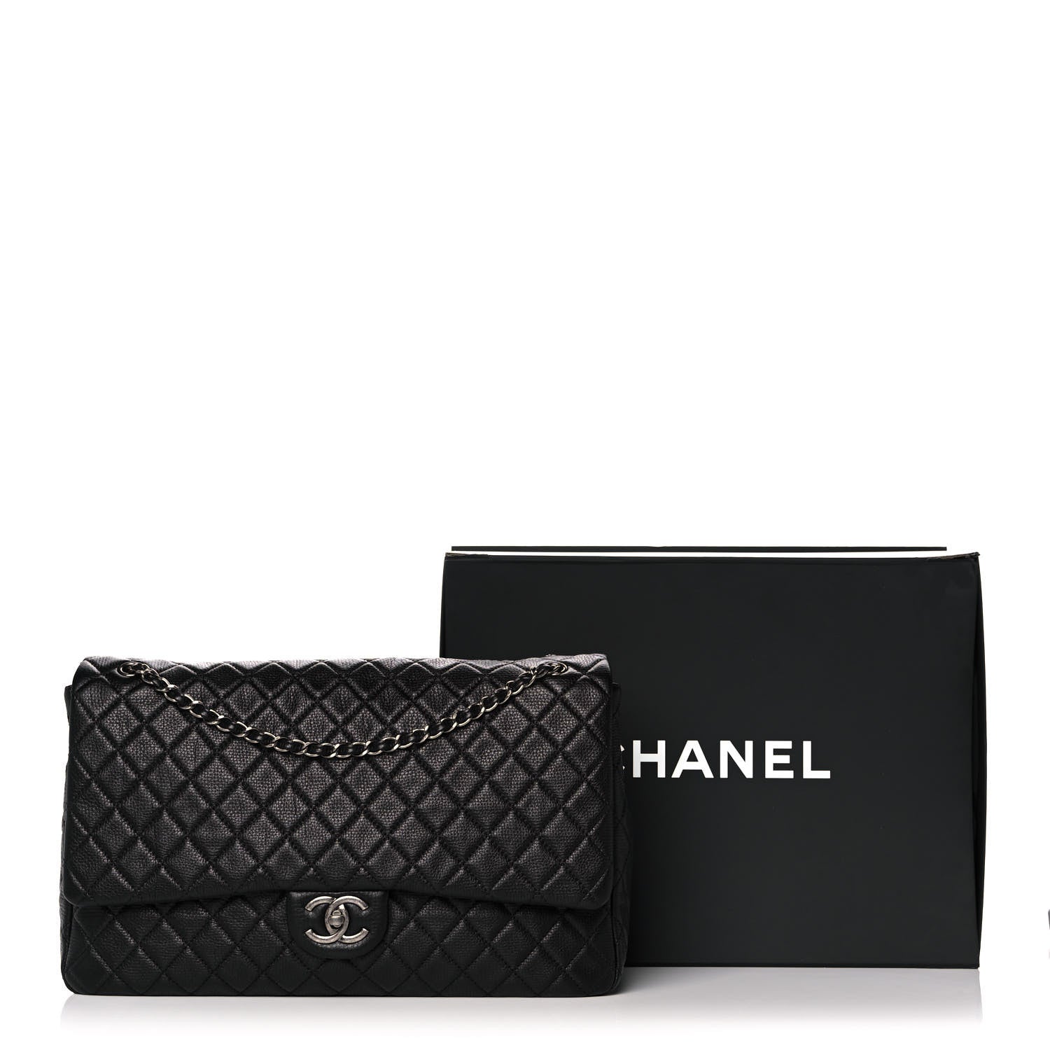Chanel Calfskin Quilted XXL Travel Flap Bag Black 14 of 14