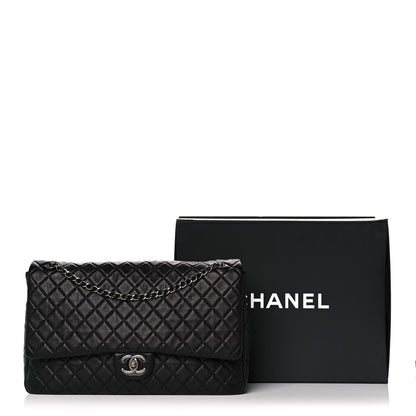 Chanel Calfskin Quilted XXL Travel Flap Bag Black 14 of 14