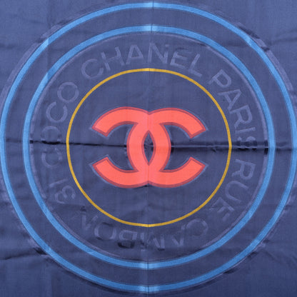 Chanel Silk CC Square Scarf Navy Multicolor 2 of 3