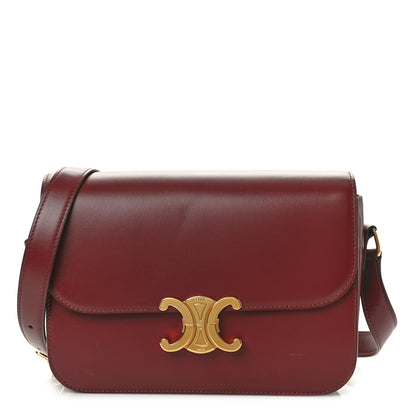 Celine Shiny Calfskin Medium Triomphe Light Burgundy 1 of 10