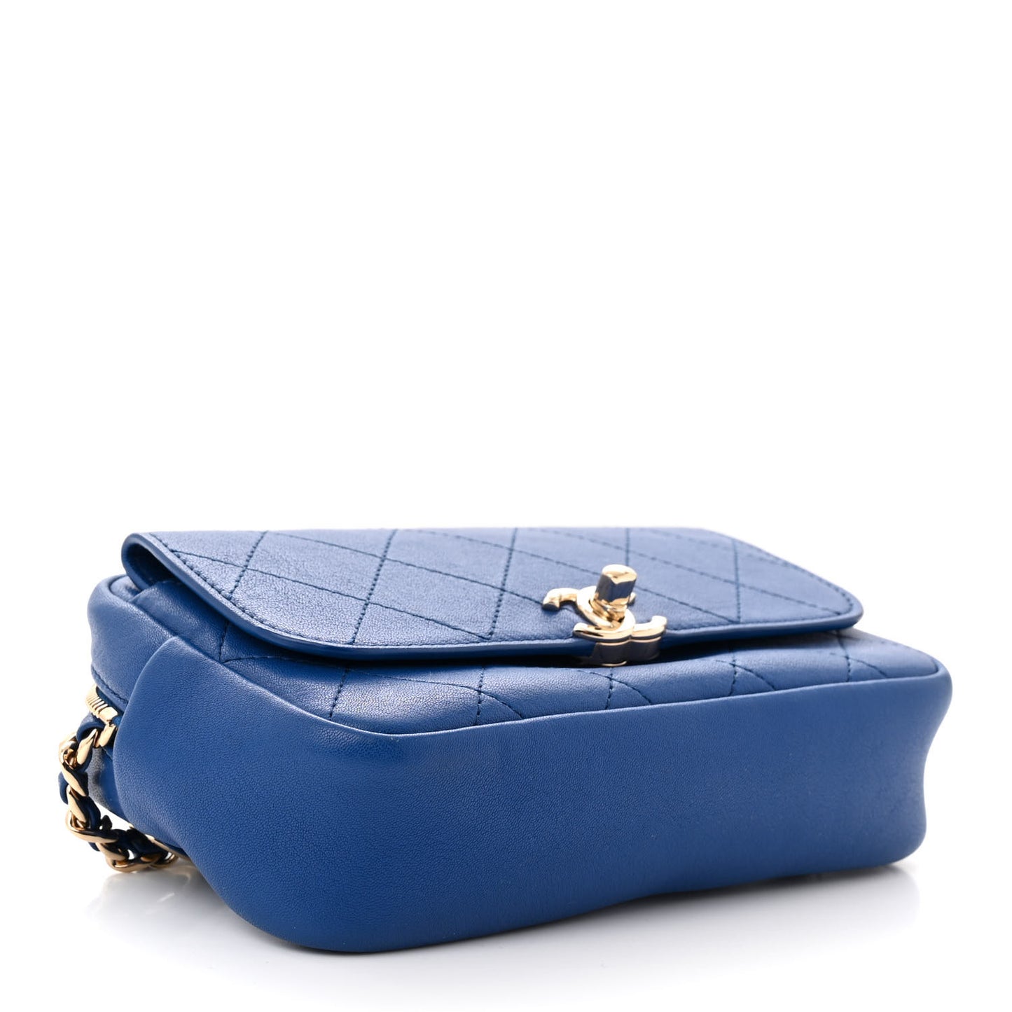 Calfskin Casual Trip Waist Bag Blue