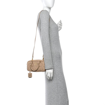 Miu Miu Nappa Matelasse Regular Arcadie Top Handle Bag Sabbia 2 of 9