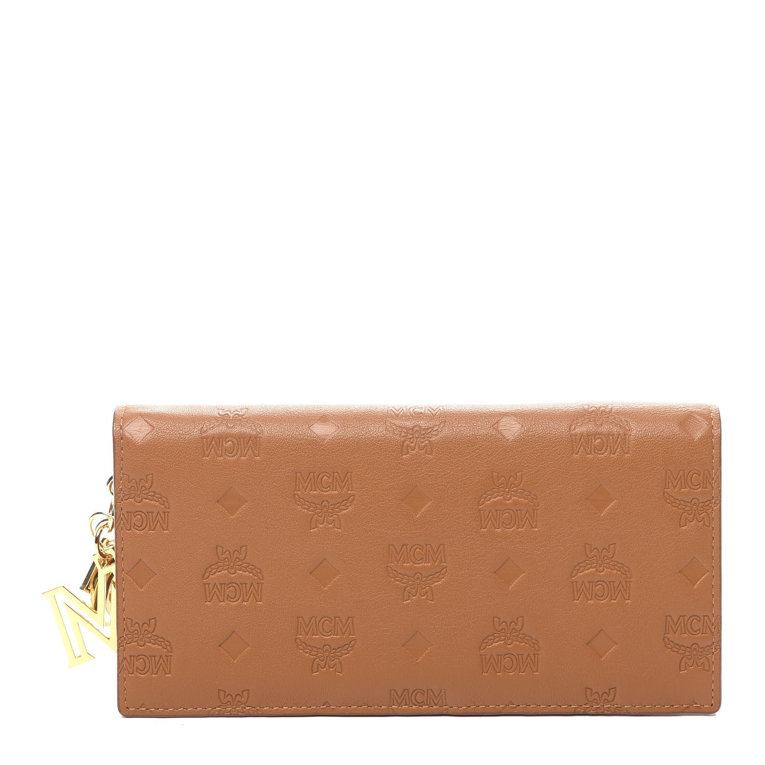 MCM Calfskin Ottomar Large Klara Two Fold Wallet Cognac 1 of 8