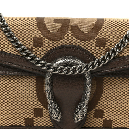 Gucci Monogram Jumbo GG Textured Dollar Calfskin Super Mini Dionysus Shoulder Bag Camel Ebony New Acero 8 of 11