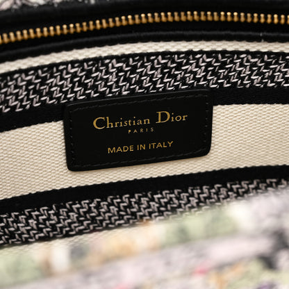 Christian Dior Canvas Around the World Embroidered Medium Lady D-Lite White Multicolor 6 of 11