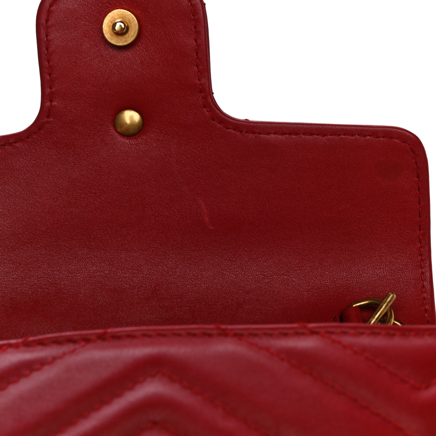 Gucci Calfskin Matelasse Super Mini GG Marmont Shoulder Bag Hibiscus Red 12 of 14