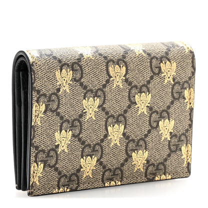 Gucci GG Supreme Monogram Bee Print Card Case 3 of 11