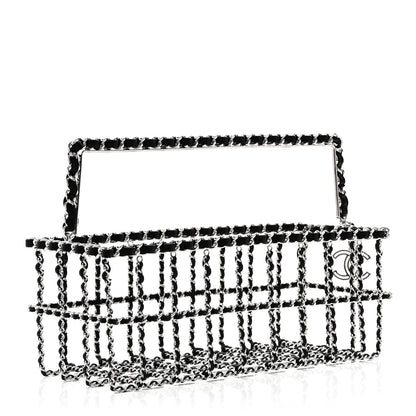 Chanel Brass Calfskin Grocery By Chanel Minaudiere Shopping Basket Silver 3 of 9