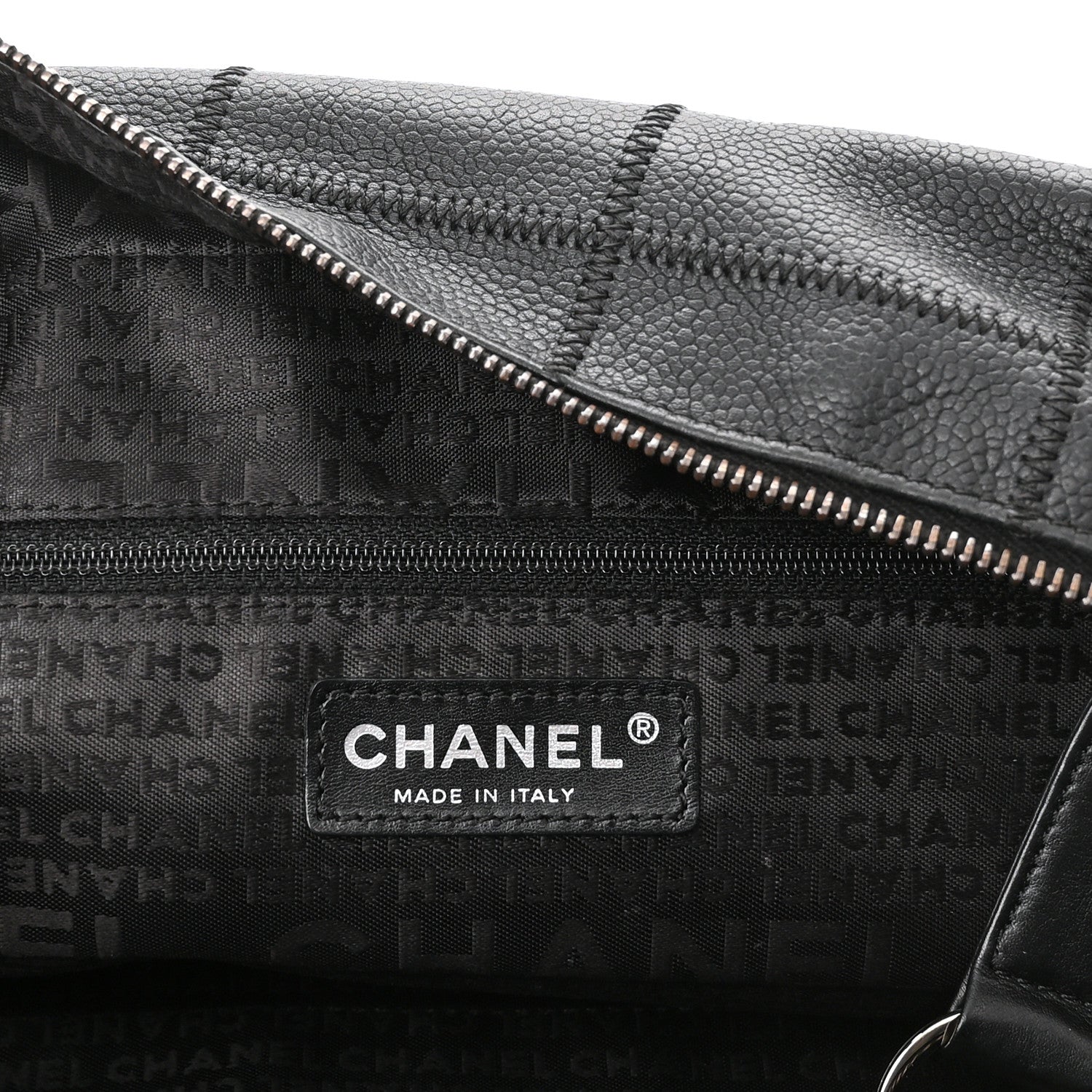 Chanel Caviar Square Stitched Bowler Black 5 of 9